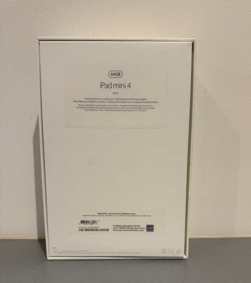 Boxed Apple iPad mini 4 MK9G2ZP/A 64GB Space Grey 7.9In ipad Wi-Fi Mint - Image 3 of 4