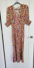 RIXO For Target Floral Puff Sleeve V-Neck Maxi Dress Boho Influencer Size 8