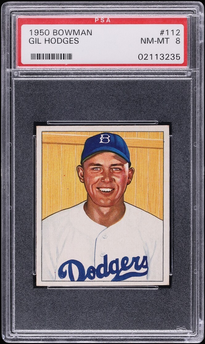 1950 Bowman #112 Gil Hodges PSA 8 NM/MINT Hall of Fame