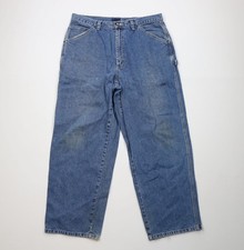 Vintage 90s Y2K Streetwear Mens 36x30 Baggy Wide Leg Skateboard Denim Jeans Blue
