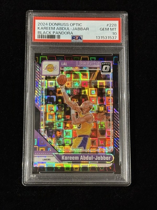 Kareem Abdul-Jabbar 2024 Donruss Optic Black Pandora #’d/15 PSA 10 GEM MINT
