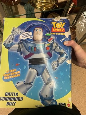 2000 Mattel Disney Toy Story Buzz Lightyear Figure Battle Commands Buzz CIB
