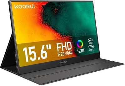 15.6 Zoll Portable Monitor FHD IPS HDMI USB-C Tragbar Laptop PS5 Xbox Eye Care