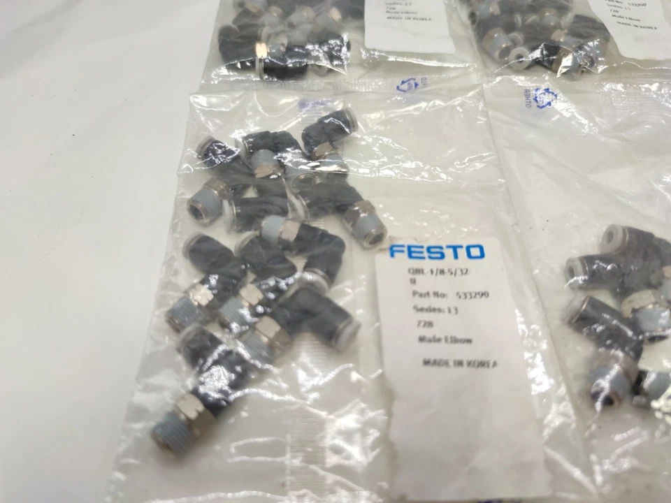 Лот из 34 штук Festo QBL-1/8-5/32-U штекерные коленчатые фитинги 533290. #R07 - Изображение 3 из 4