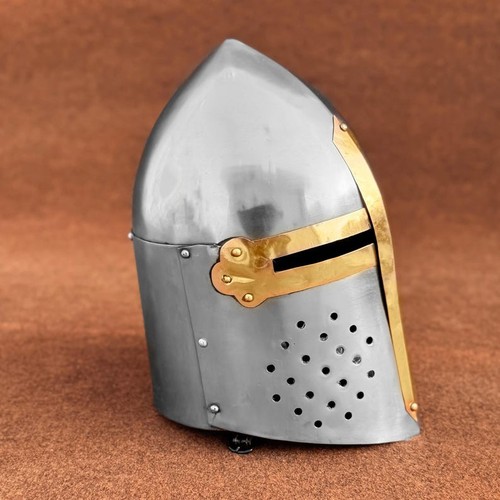 Authentic Templar Crusader Helmet 12th Century Medieval Great Helmet Replica - Picture 4 of 6
