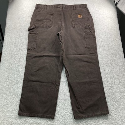 Vintage Carhartt Carpenter Pants Men 40x30 Dark Brown Dungaree Fit B11 DKB Work