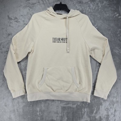 Taylor Swift The Eras Tour Hoodie Sz Large Exclusive Cream Sweatshirt FLAW READ