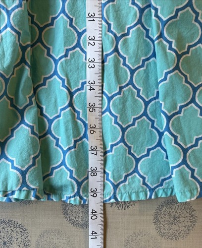 Land's End Girls Cotton Summer Preppy Beach Modest Dress Blue Teal Size 16 - Picture 7 of 7