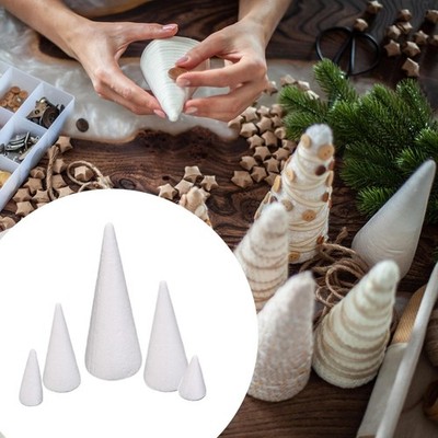 5 Stück Schaumstoff Zapfen zum Basteln Weihnachtsbaum Projekt Tortenaufleger Schaum Baum Zapfen