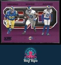 2021 Score #3D8 Aaron Donald / Jalen Ramsey / Micah Kiser 3D Purple