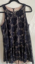 Eliza J Women's Black Lace Lined Fit & Flare Dress Size 12