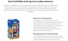 Playmobil # 70631 XXL Rico The Pirate - 24&rdquo; Tall - New & Sealed In Box