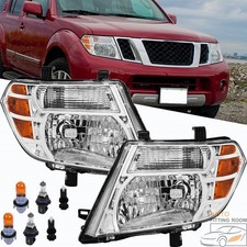 Chrome Headlight Assembly For Nissan Pathfinder 2008-2012 Headlamps Leftright