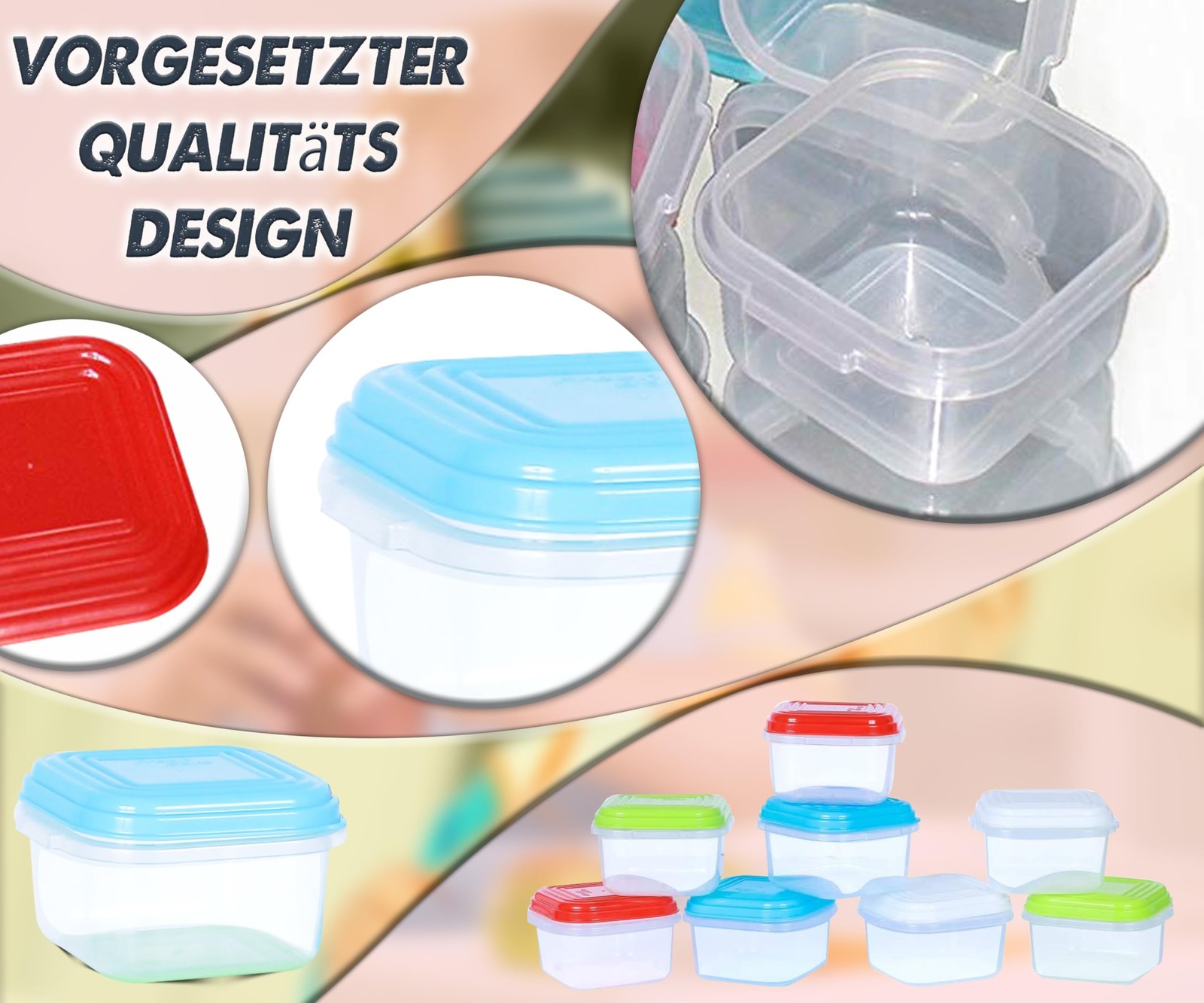 4oz ARSUK Small Containers w/Lids, Clear Jars, BPA-Free