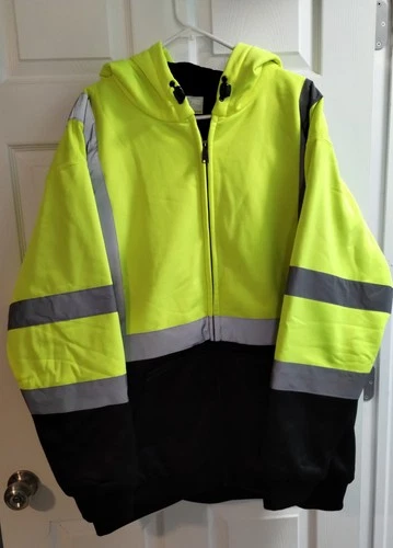 Utility Pro UHV425 Hi-Vis Hoodie Safety Sweatshirt Class 3 Black Bottom 2XL NWT - product listing photo