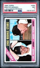 1966 TOPPS L.WALKER/W.FRYMAN #498 PIRATES ROOKIES PSA 7