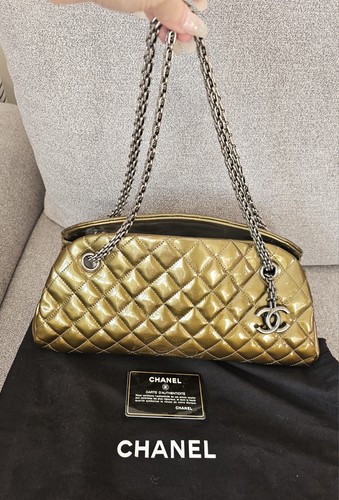 Chanel mademoiselle bowler bag authentic minted preloved in metallic gold