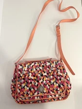Vera Bradley Pixie Confetti Turnlock Crossbody Bag With Leather Accents