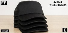 Lot 4 Kids Black Trucker Hats Snapback Mesh Back Adjustable Caps OS