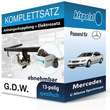 Für Mercedes C Sportcoupe 01- G.D.W. Anhängerkupplung abnehmbar + 13polig E-Satz