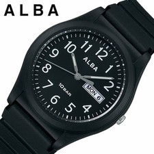Seiko Alba AQPJ411 Analog Watch Black White Dial Day Date From Japan New