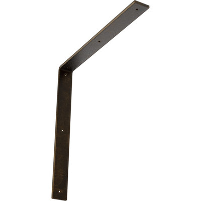 Ekena Millwork 2W X 18D X 18H Hamilton Steel Bracket Antiqued Brass
