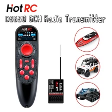 HOTRC DS650 RC Transmitter 6CH 2.4Ghz with F-06A Receiver for RC Car Boat Robot