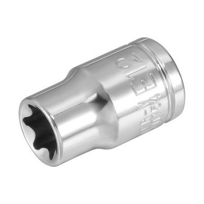 3/8 Inch Drive E12 External Torx Shallow Socket Cr-V Steel