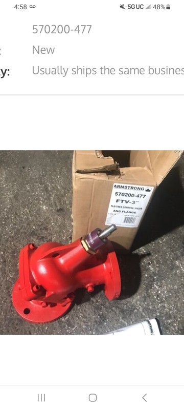 Armstrong fluid technology  570200-477  Ftv-3FA 3 flanged angle valve