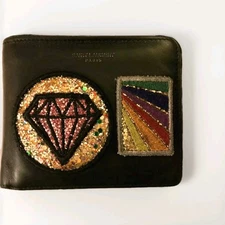 Saint Laurent Vaccarello East West Fragments Patches Bifold Leather Wallet