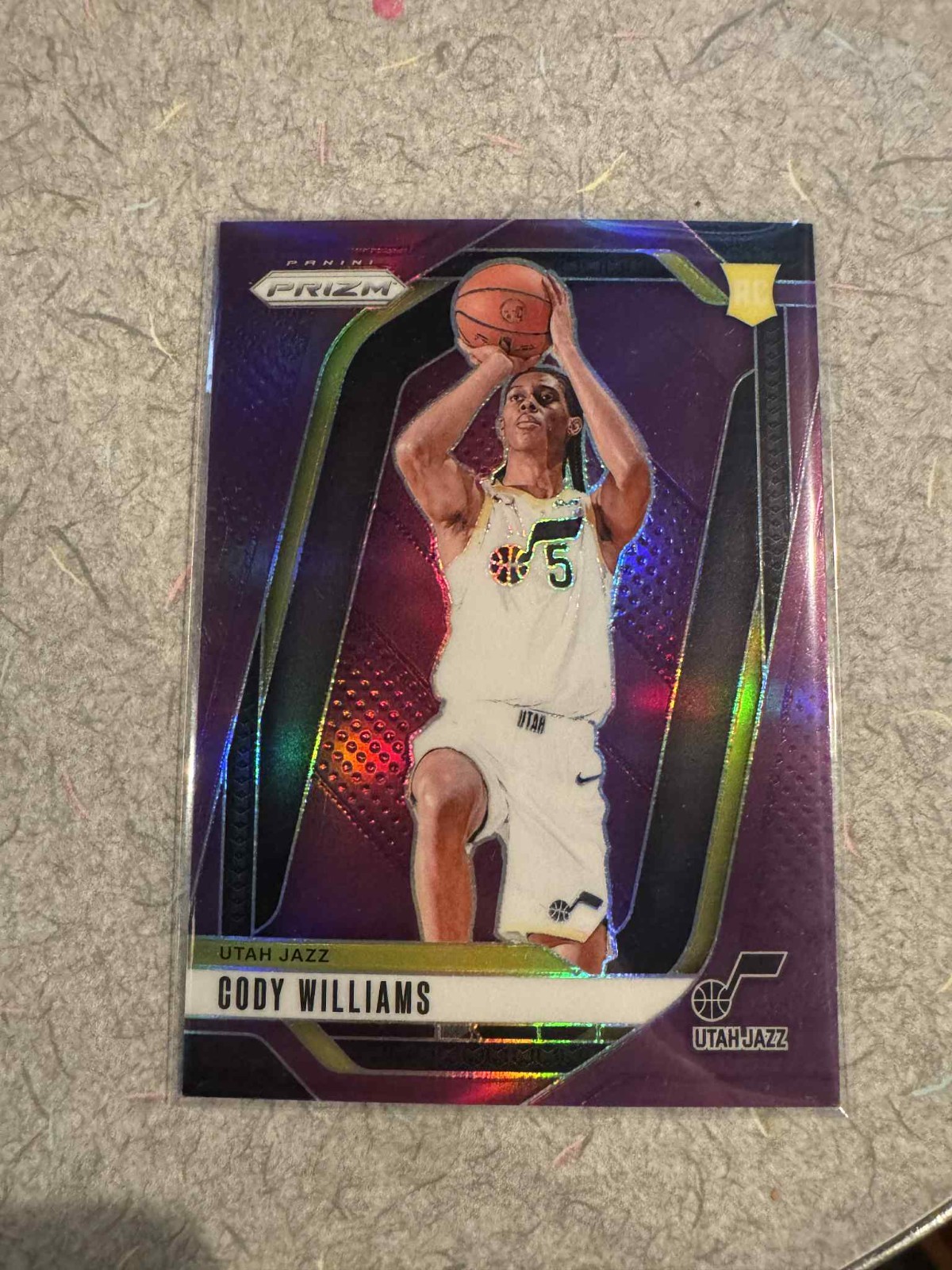 2024-25 Panini Prizm Cody Williams Purple 25/99 #232 RC Rookie Card Utah Jazz