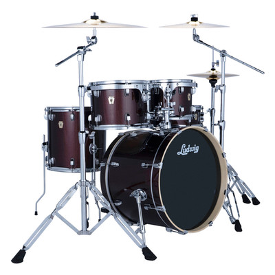 Ludwig Evolution 5-Pc Drum Set w/20'' Kick & Paiste Cymbals - Carmel Sparkle