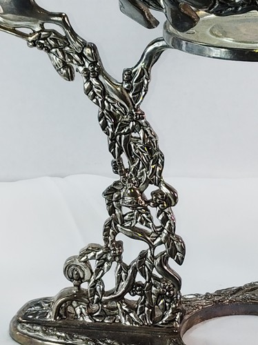 Portacandele natalizio renna argento Godinger vintage ornato raro! LEGGI - Foto 6 di 10