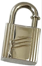 HERMES Cadena Charm 1998 Padlock Key Holder Silver Authentic Vintage