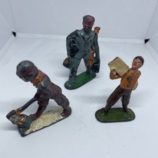 Barclay Manoil Lead Toy Figure Train Porter; wood chopper  newspaper boy; GR
