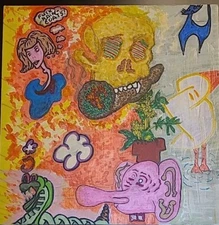 Original LOW BROW CARTOON POP SURREALISM WOMAN HIGH MUSHROOM TRIPPY WEED SHROOMS