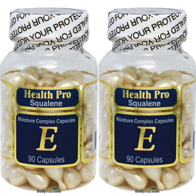2 x Squalene Vitamin-E Skin Oil Facial Oil 90 Gels Moisture Complex Capsules