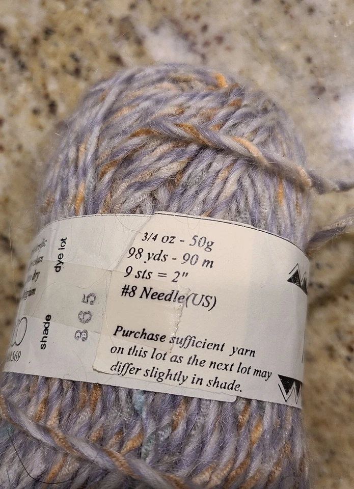 Hilo de mosaico Berroco - 1 madeja púrpura gris beige. Acrílico de lana mohair. Bélgica Foto 4 de 4