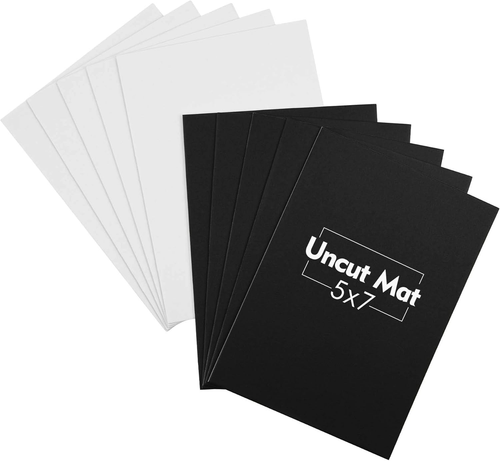 Mat Board Center, Pack of 10 5X7 Uncut Matte Boards, White and Black Backing Mat - Picture 9 of 12