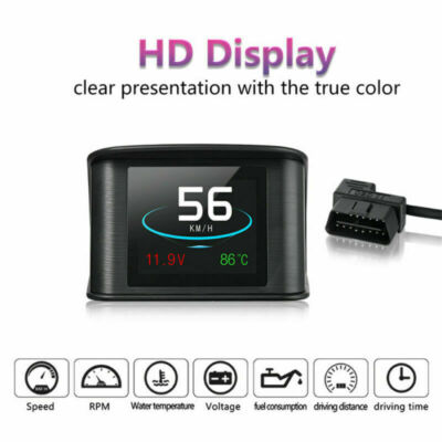 HUD Computer Car Digital OBD2 Display Temperature Gauge ECU Speedometer Coolant