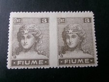 FIUME 1919 - Coppia Orizzontali Non Dentellare al Centro su n°33 sg