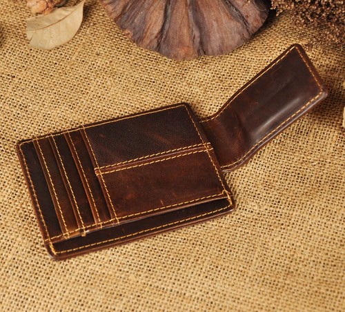 Genuine RFID Leather Magnet Money Clip Credit Card Case Holder Slim Wallet A ... - Picture 5 of 7