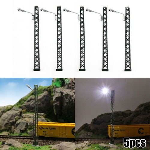 Lampe 5 Stück Gittermastlicht LED Layout LED-Lampe Modellbahnbeleuchtung - Bild 8 von 16