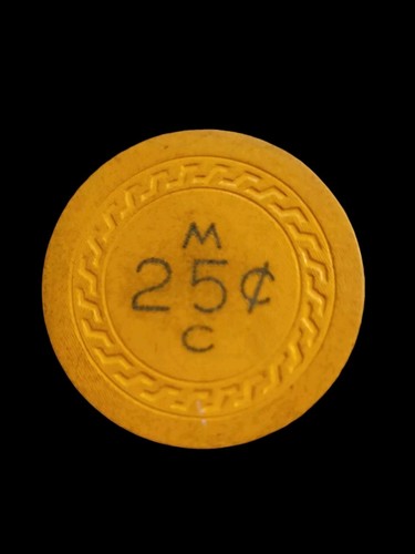Merchants Club Casino ILLEGAL goldgelber Pokerchip Newport, KY Vintage - Bild 1 von 2