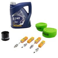 Wartung 4L Set ÖL FüR Kawasaki VN 750 Vulcan 86-95 Luftfilter ÖLfilter ZüNdkerze