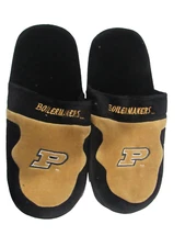 NCAA Purdue Boilermakers Name on Top Gold & Black Slippers XXL by Comfy Feet