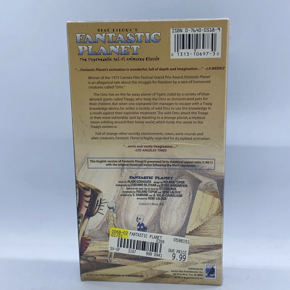 Fantastic Planet VHS Rene Laloux 1973 French w/ English Captions New Sealed VB7 - Image 3 of 4