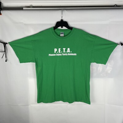 VTG Y2K PETA Please Enjoy Tasty Animals Big Bubba s BBQ Funny T-Shirt ADULT XL