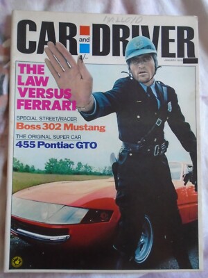 Car & Driver Jan 1970 Boss 302 Mustang, 455 Pontiac GTO