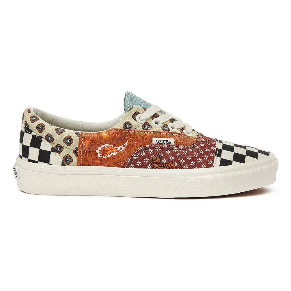 New Vans Era Tiger Patchwork Black/True White Sneakers Low-Top Shoes